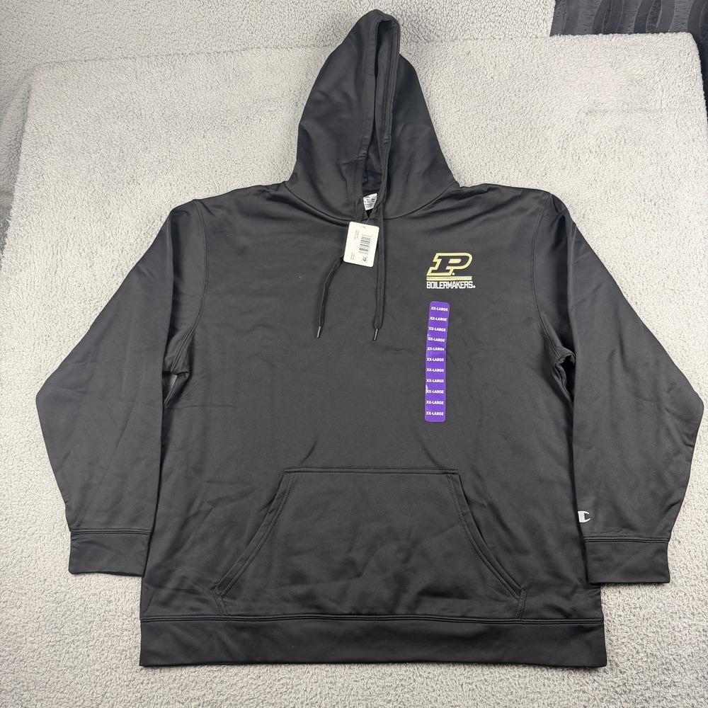Purdue Boilermakers Hoodie Mens 2XL Black Pullover Sweatshirt Champion NCAA